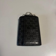 Étui à clés en cuir noir