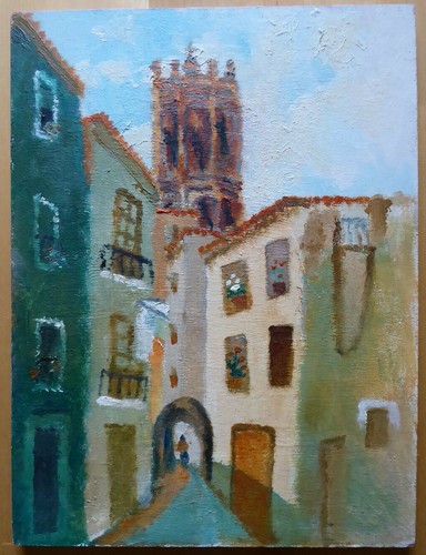 Vieux tableau peint - vieux,