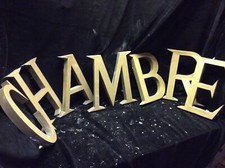 Ancienne Enseigne Lettres Zinc de Commerce « Chambre »