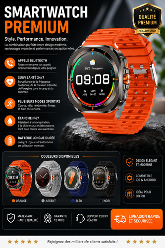 Montre connectée premium - connectée,
