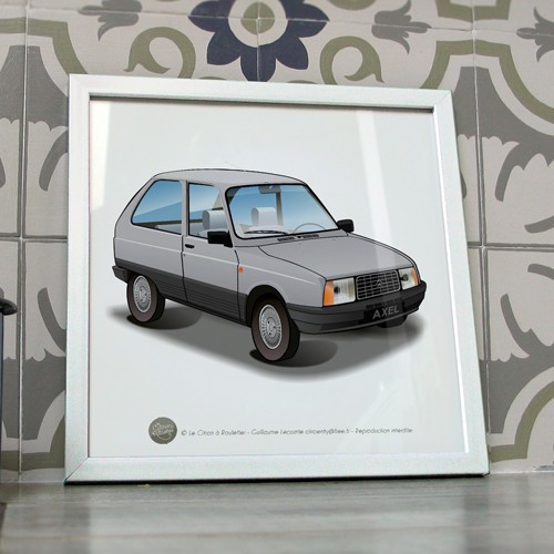 Poster citroën axel grise - poster,