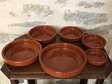 Série de 6 cassolettes gigognes en terre cuite vernissée