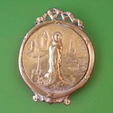 Superbe vierge Marie notre dame de lourdes trépied en laiton