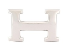 NEUF BOUCLE DE CEINTURE HERMES H EN ACIER PALLADIE POLI ARGENTE NEW BUCKLE BELT