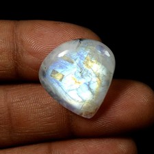Pierre précieuse cabochon pierre de lune arc-en-ciel bleu naturel en forme de...