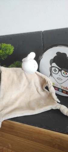Doudou lapin plat beige - lapin,