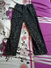 PANTALON NOIR AVEC DESSINS JACQUELINE RIU TAILLE 38
