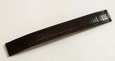 BRACELET POUR MONTRE POIRAY EN CUIR LEZARD MARRON 15 MM LARGEUR @ STRAP 124 MM