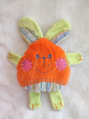 Doudou peluche lapin plat - peluche,