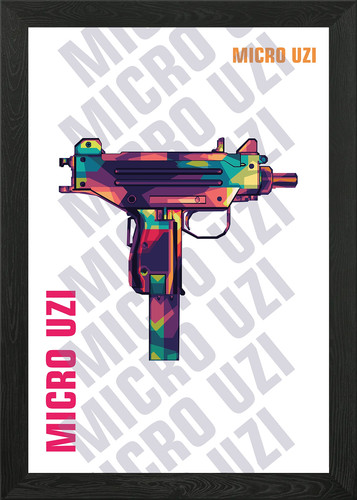 Micro uzi framed - micro, art