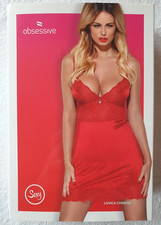 Nuisette rouge avec string Lovica XXL Obsessive (cal)