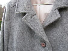 MANTEAU LONG pure laine alpaga gris clair 42/44 NEUF