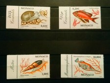 Monaco Timbres N°2327/2330 Poissons Et Coquillages /NEUF ** /2002