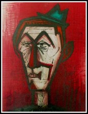 Bernard BUFFET:  le clown Jojo, lithographie originale signée 1967