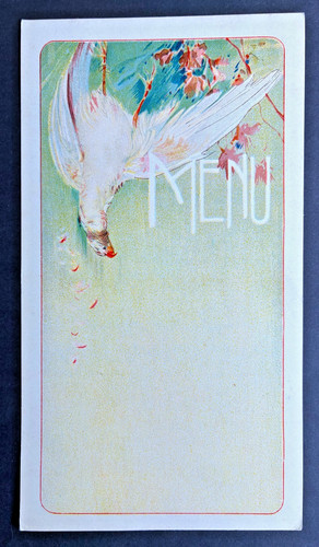 Carte menu jugendstil 1910 - de,