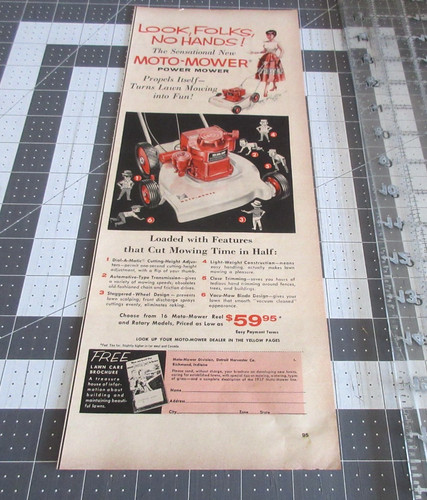 1957 moto mower - moto-mower, turns