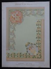 PEINTURE D' ART NOUVEAU Mulier 25 / Plafond Les jeux Jugendstil 1900 no Mucha 