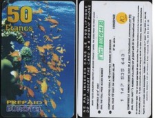 EUROTEL PU10 POISSONS 50Francs CARTE TELEPHONIQUE KAST PREPAYEE TIR 5000 MAI98