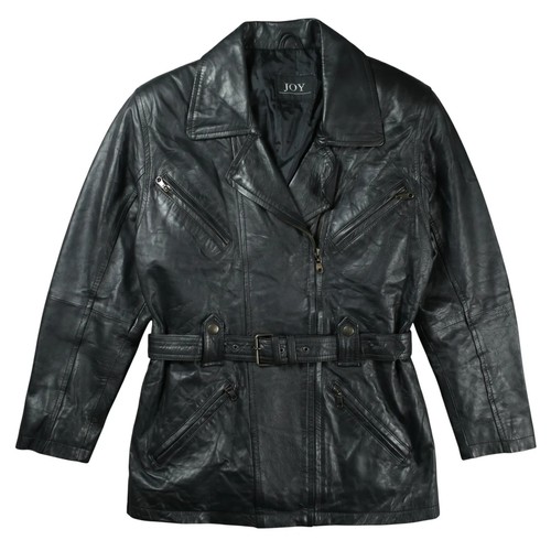 Veste cuir ceinturée joy - veste, en