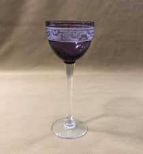 CRISTALLERIES NANCY verre à vin du Rhin ROEMER cristal doublé améthyste HOUILLON