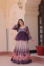Lehenga Choli Imprimé Cosmos Designer Avec Dupatta Robe De Fête Indienne