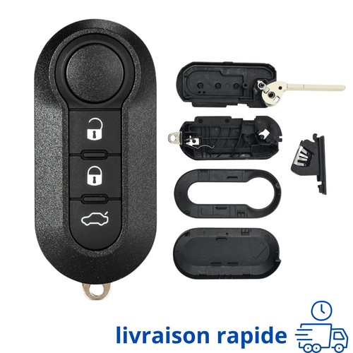 Coque clé fiat 500 panda - clé,