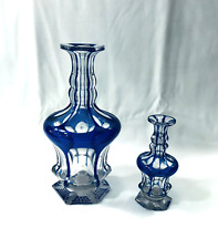 2 carafes en cristal overlay