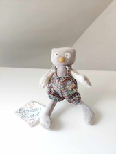 Peluche/Doudou Isidore Hibou/Chouette Gris La Grande Famille 21cm - Moulin Roty