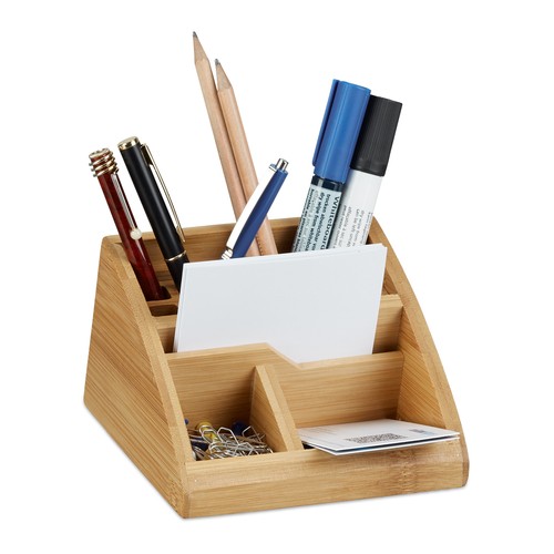 Organiseur bureau bambou - organiseur,