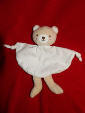 Doudou Plat Tom & Kiddy Bisous d'Ange Ours Grelot Beige Blanc Pois Gris