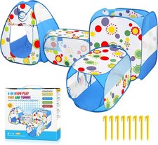 Tente Tunnel Enfant, 4 en 1 Pop Up Piscine a Balle Pliable Tunelle pour Enfant