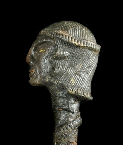 Curieux sceptre tête - , d'indien