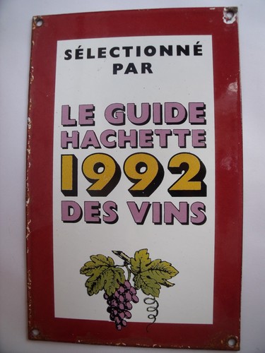 Plaque emaillée vins - plaque,