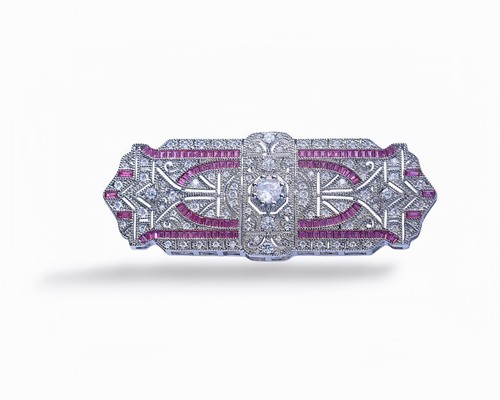 Broche argenté dentelle large - broche,