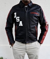 Veste en cuir motard USA