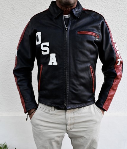 Veste cuir motard usa - veste,