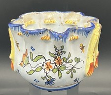 Coupe vide-poche polylobée en faïence de Desvres signée Géo Martel XXème