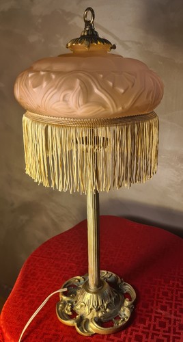 Lampe bronze ancienne - , abat