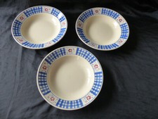 LOT DE 3 ASSIETTES CREUSE EN FAIENCE DE LUNEVILLE K.G. MODELE GERARDMER
