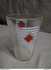 Ancien - Verre à eau gravé NS 226 "Cartes à jouer"