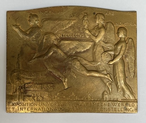 Medaille plaque bronze - plaque, en