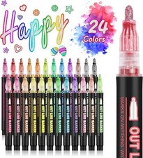 24 Couleurs Stylo Paillette Feutres Paillettes Cadeau Fille 4-12 Ans Marqueur...