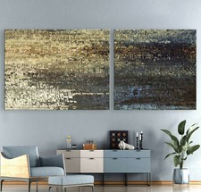 PATH Abstrait Toile IMAGE-SET Moderne Gris Bleu Tableau Art Peinture Décor XXL