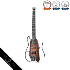 Guitare électrique sans tête Donner HUSH-X Travel Compact Lightweight Sunburs...