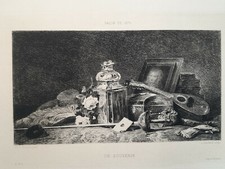 Un Souvenir EUPHEMIE MURATON Gravure EAU FORTE Leon Gaucherel Art 1875