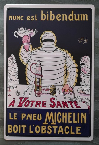 Plaque métal tôle michelin - métal,