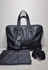 Bulgari serviette cuir noir - en,