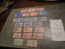 LOT de 22 Timbres FISCAUX /Tous DIFFERENTS !!!