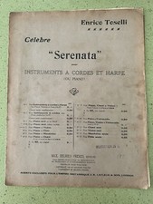 Ancienne partition SERENATA Enrico TOSELLI cordes et harpe ou piano