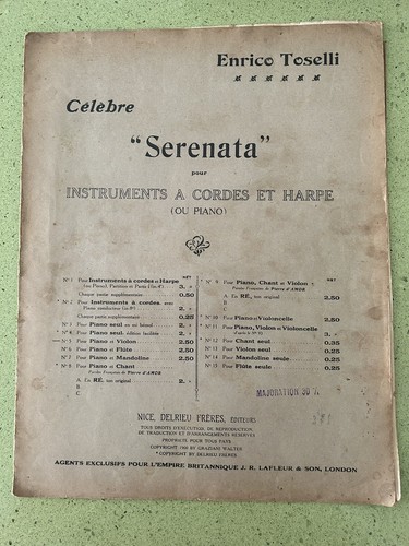 Ancienne partition serenata - ancienne,
